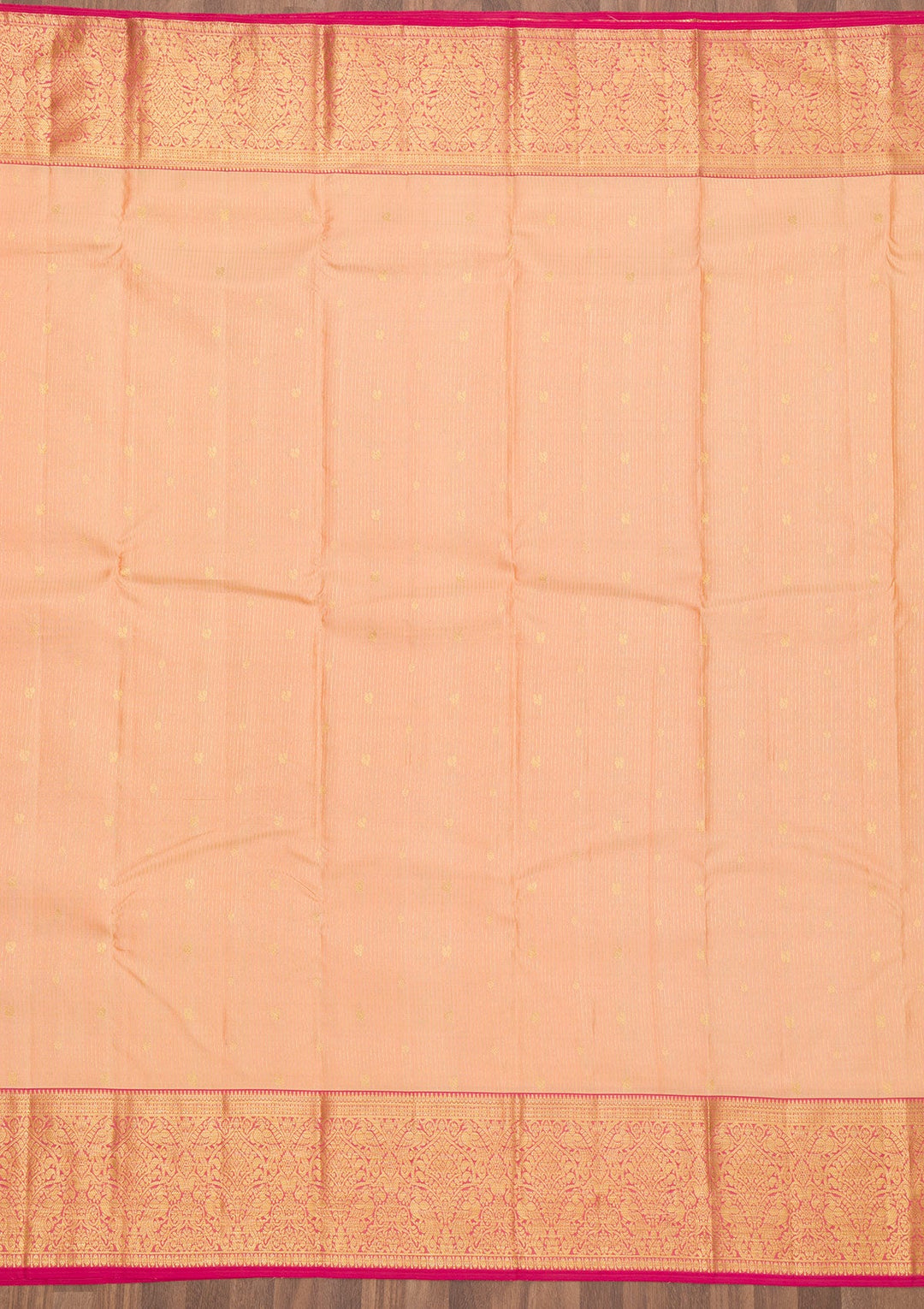 Peach Zariwork Pure Silk Saree-Koskii