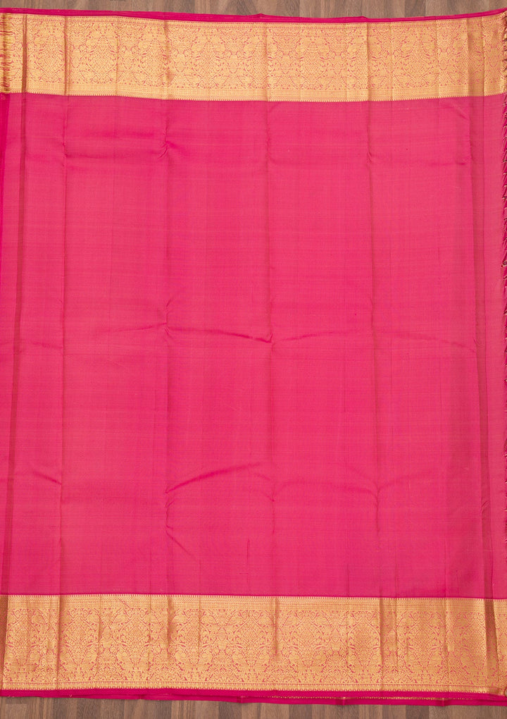 Peach Zariwork Pure Silk Saree-Koskii
