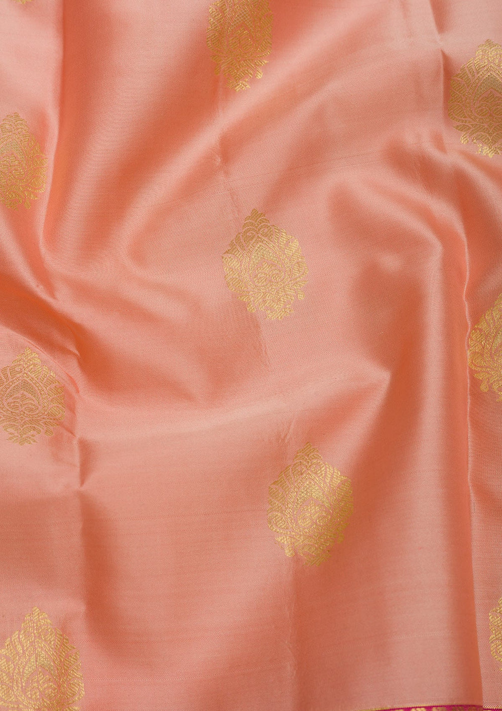 Peach Zariwork Pure Silk Saree-Koskii