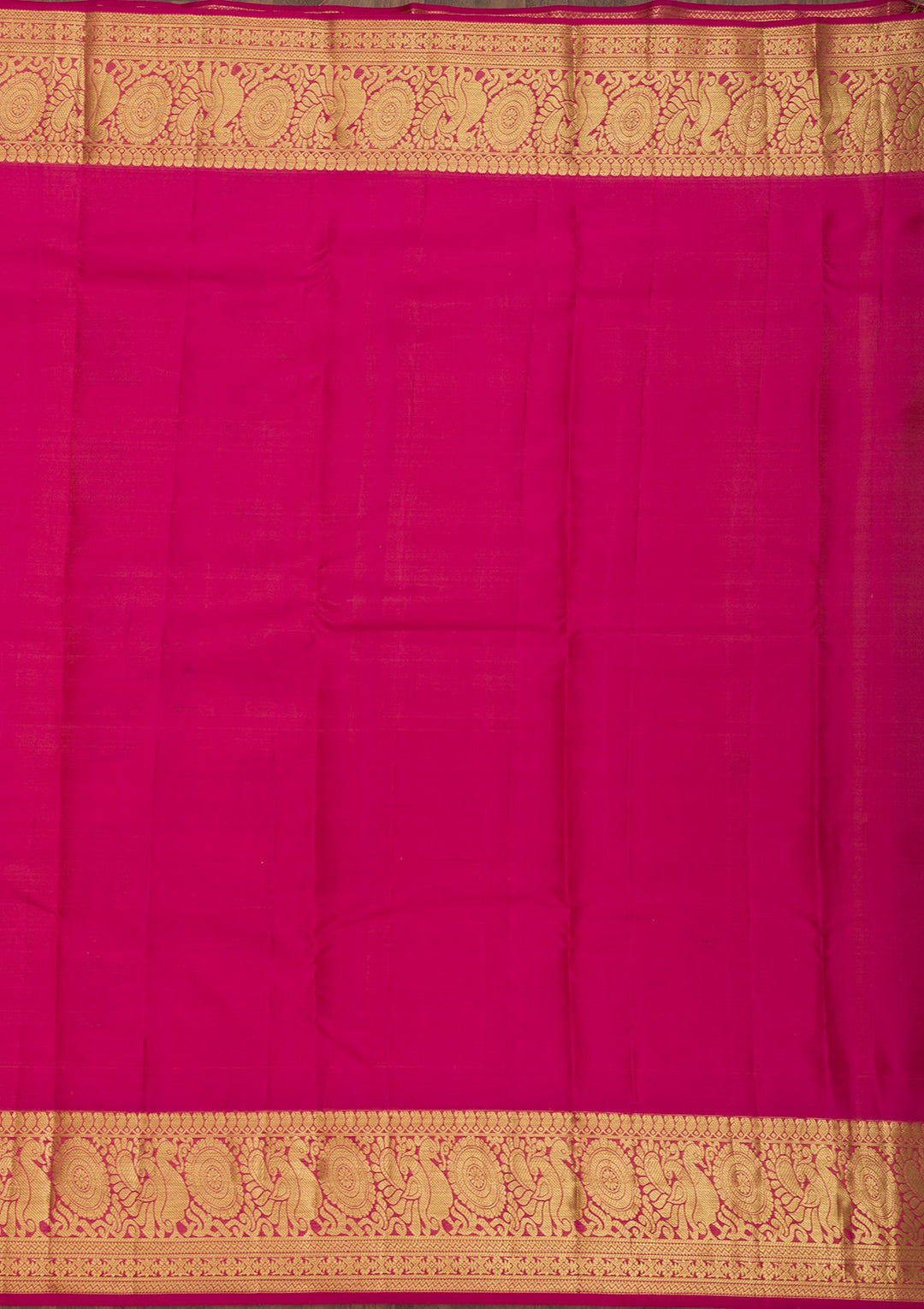 Peach Zariwork Pure Silk Saree-Koskii