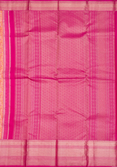 Peach Zariwork Pure Silk Saree-Koskii