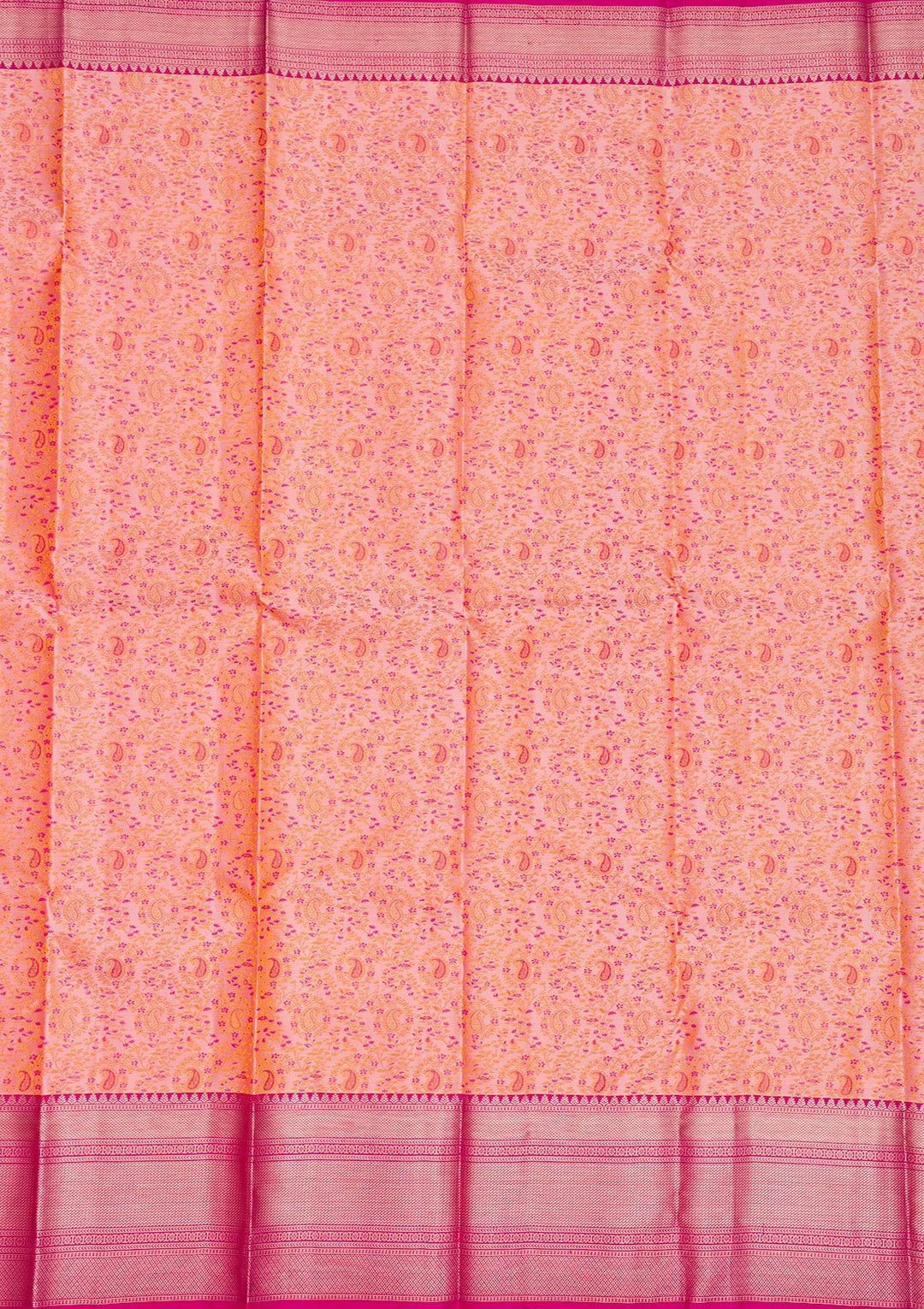 Peach Zariwork Pure Silk Saree-Koskii