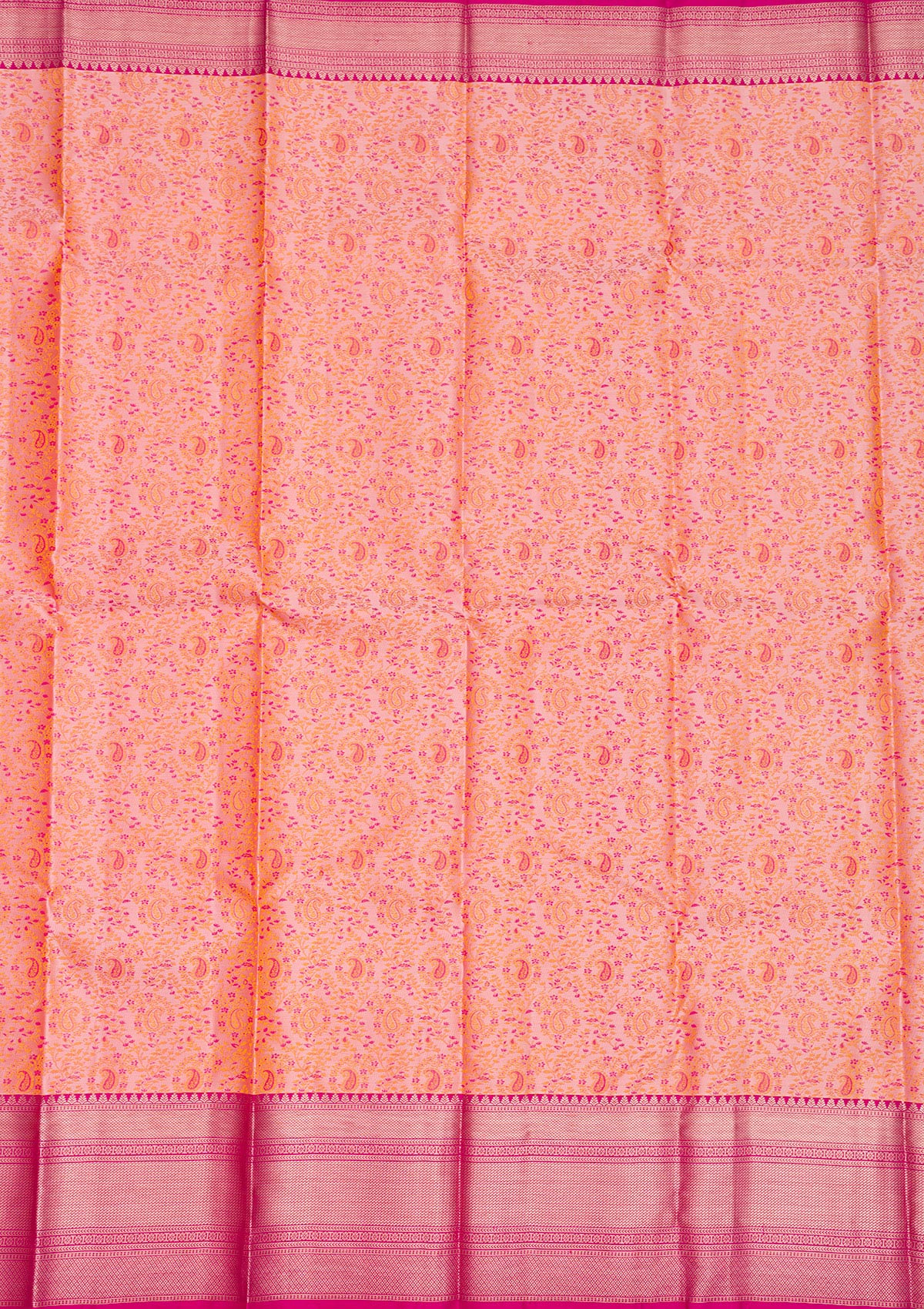 Peach Zariwork Pure Silk Saree-Koskii