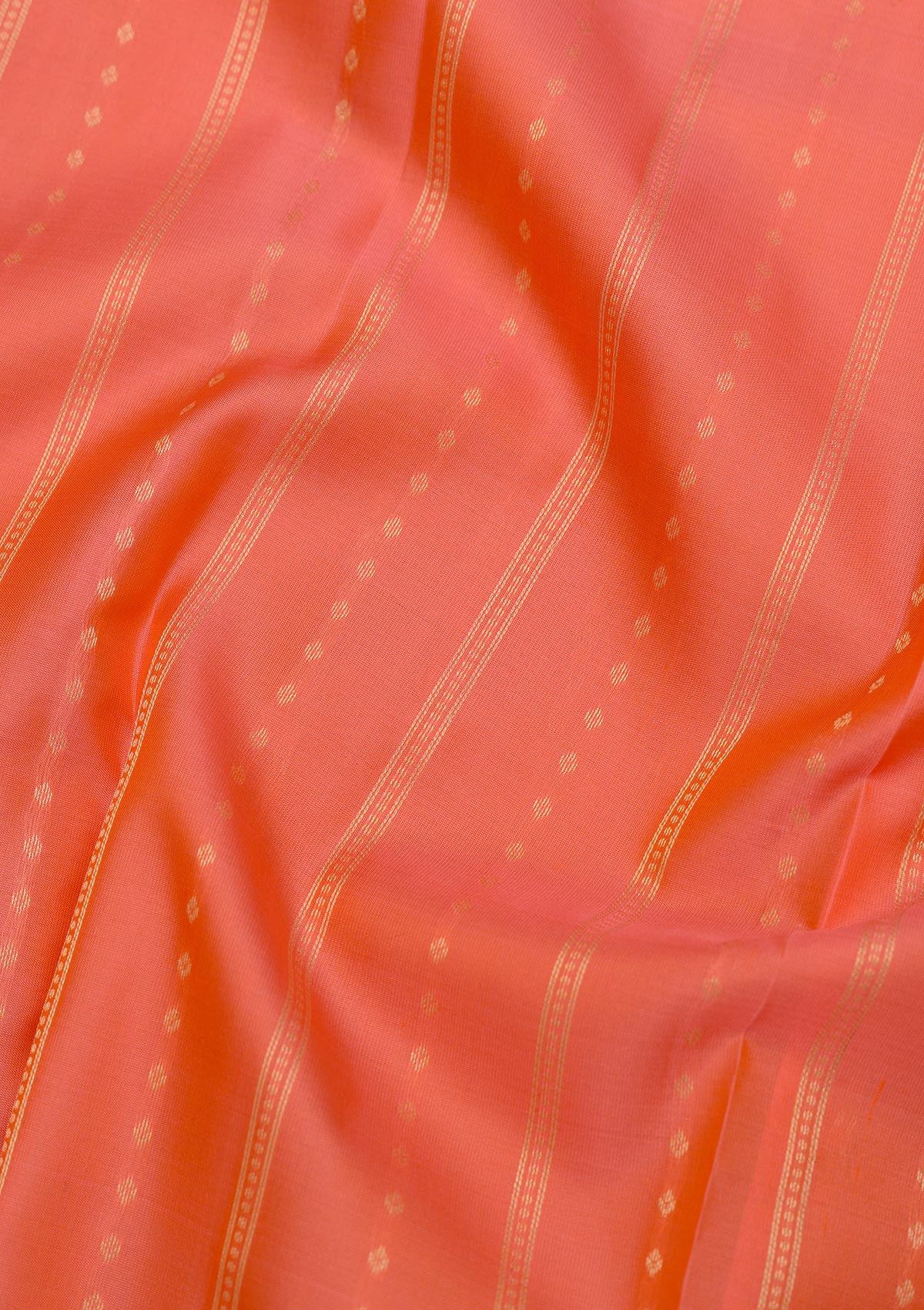 Peach Zariwork Pure Silk Saree-Koskii