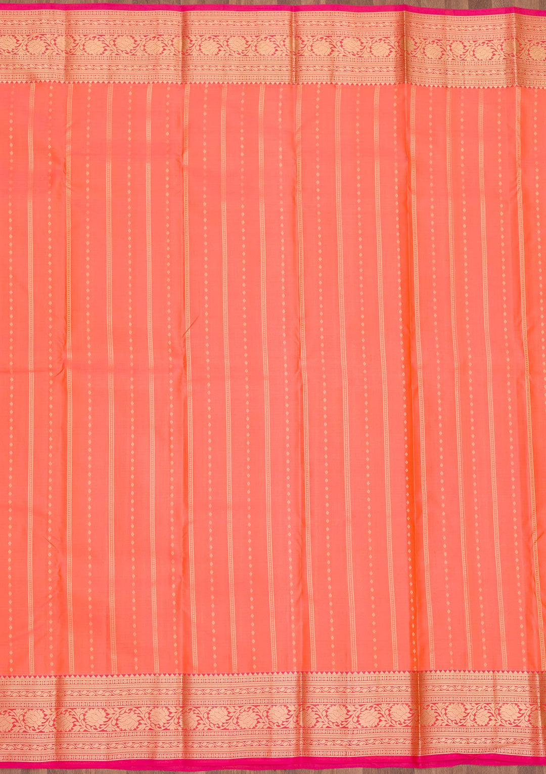 Peach Zariwork Pure Silk Saree-Koskii