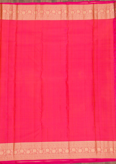 Peach Zariwork Pure Silk Saree-Koskii