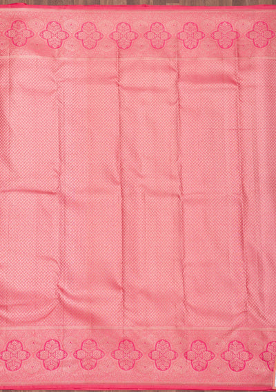 Peach Zariwork Pure Silk Saree-Koskii