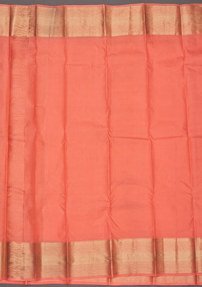 Peach Zariwork Pure Silk Saree-Koskii