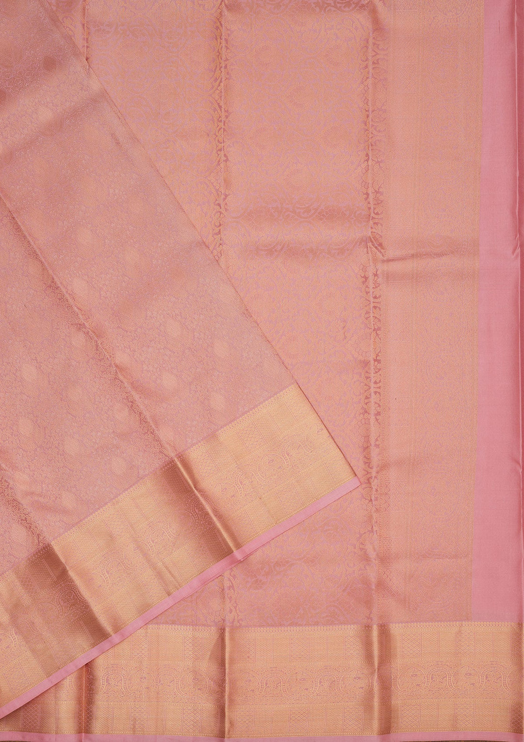Peach Zariwork Pure Silk Saree-Koskii