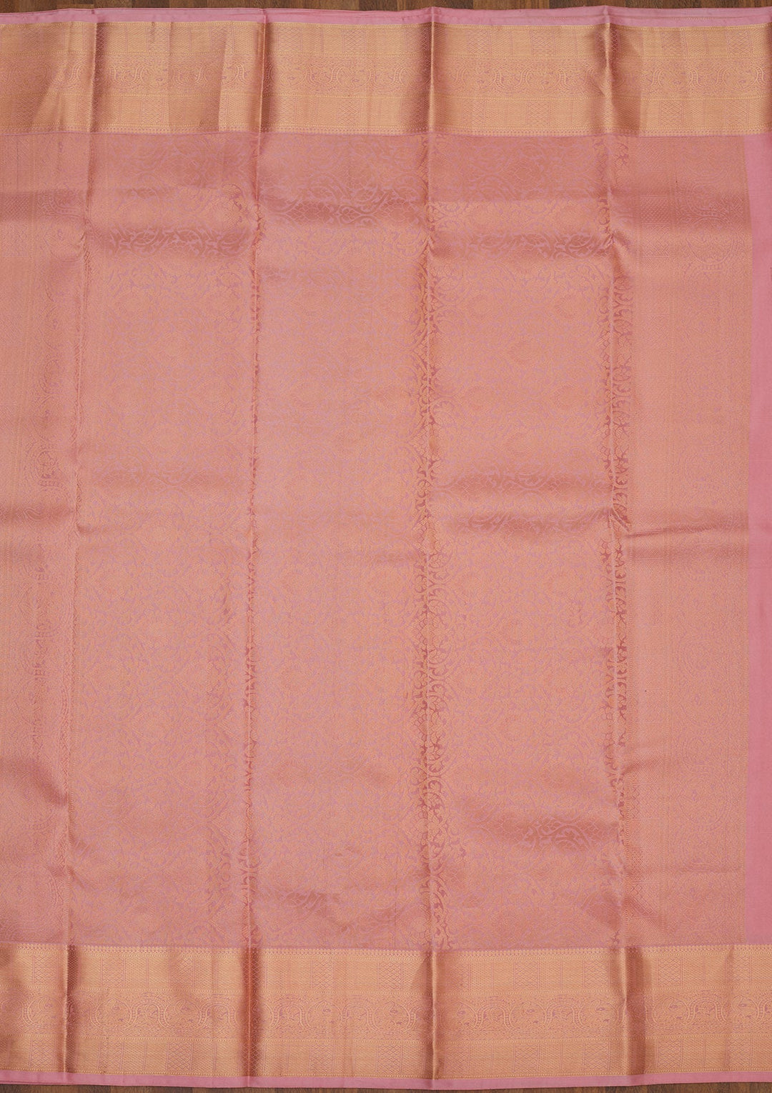 Peach Zariwork Pure Silk Saree-Koskii