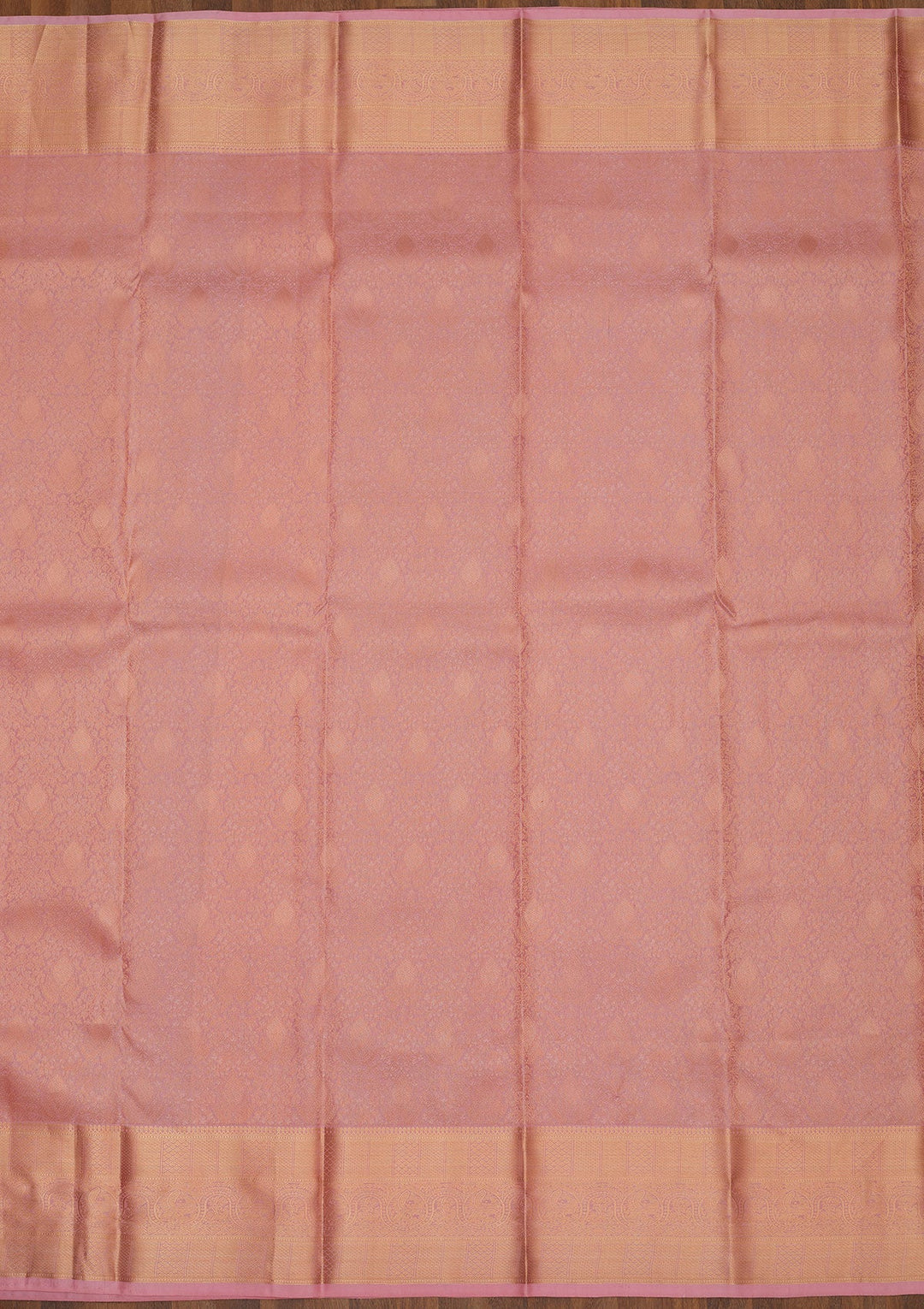 Peach Zariwork Pure Silk Saree-Koskii