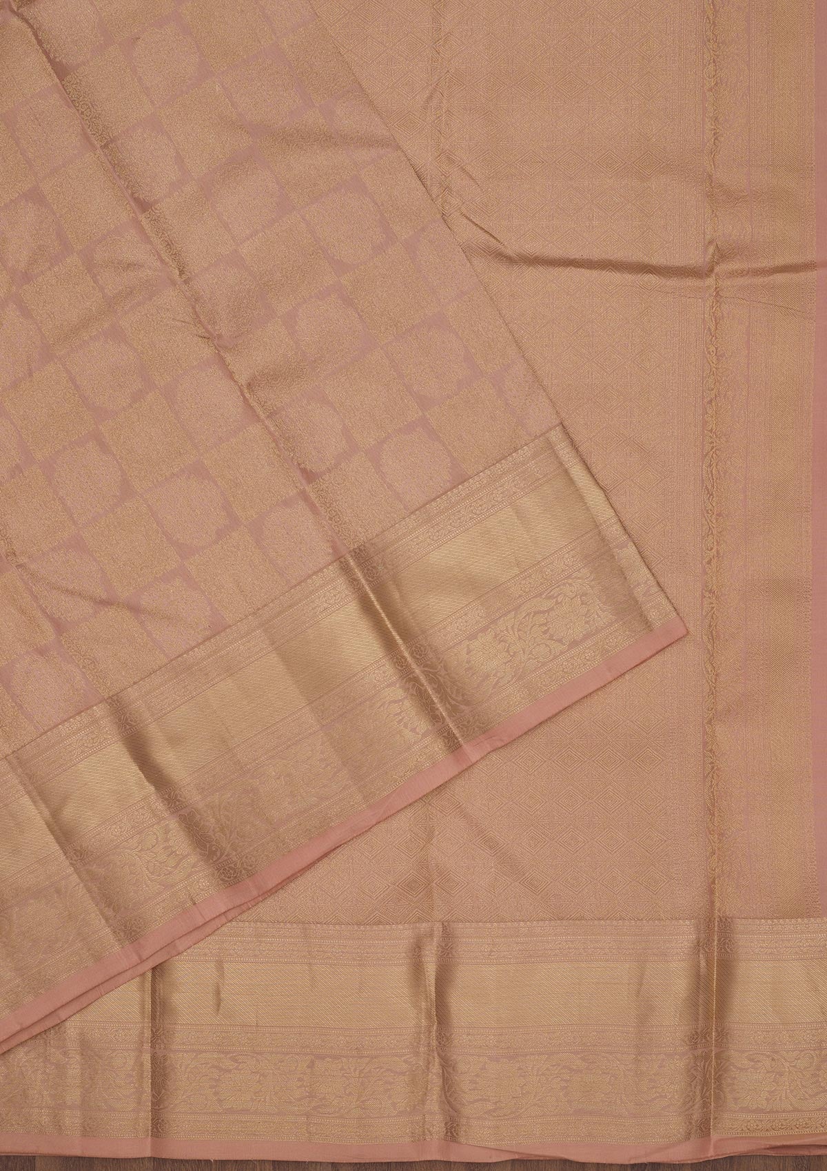 Peach Zariwork Pure Silk Saree