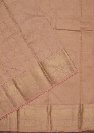 Peach Zariwork Pure Silk Saree