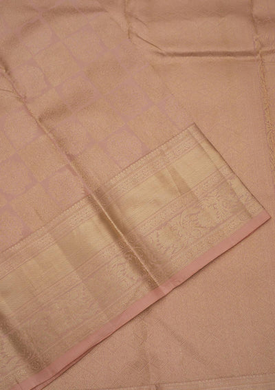 Peach Zariwork Pure Silk Saree