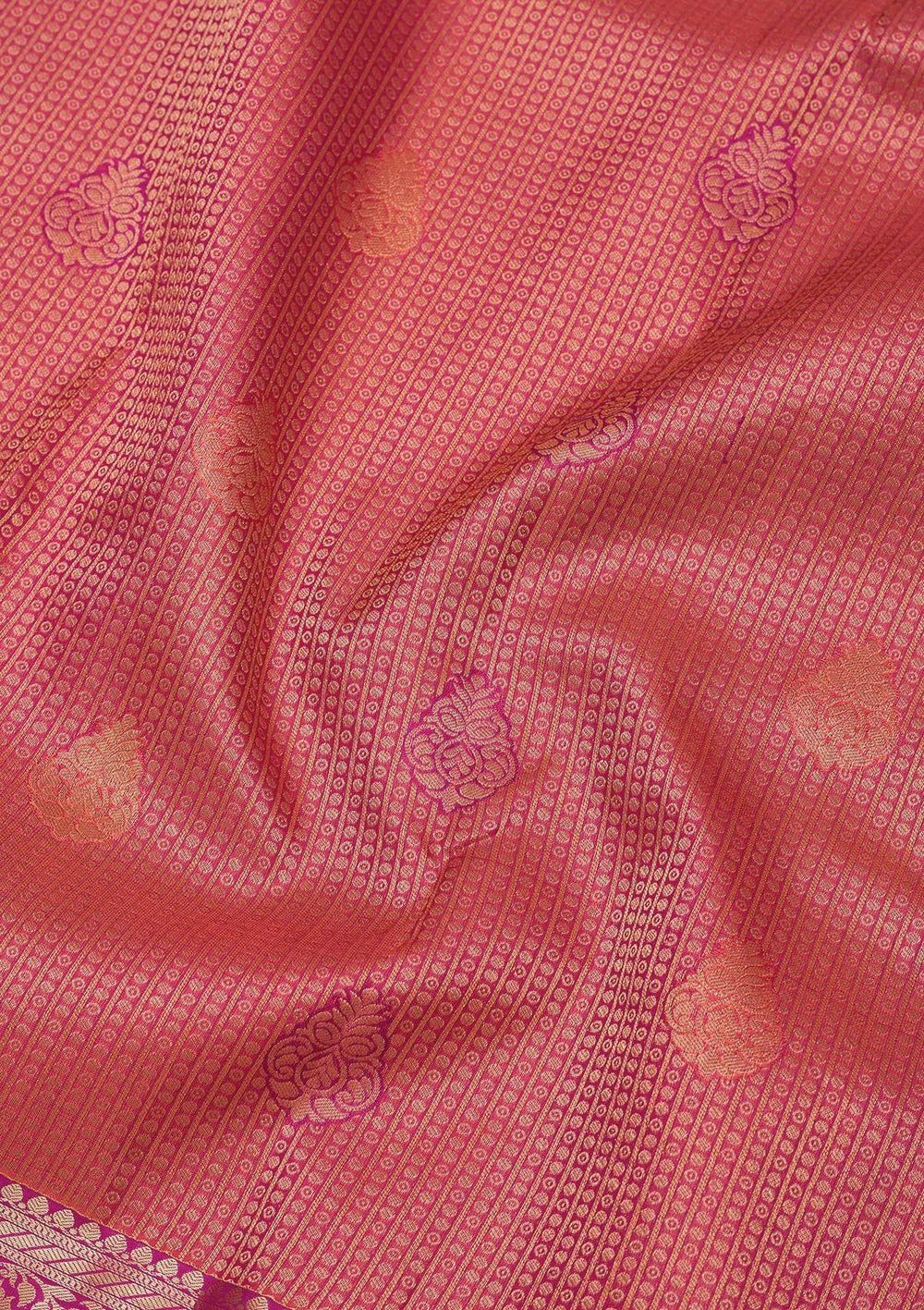 Peach Zariwork Pure Silk Saree-Koskii