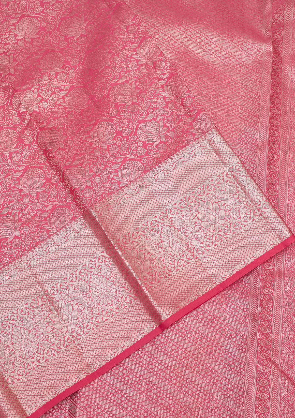 Pink Zariwork Pure Silk Saree-Koskii