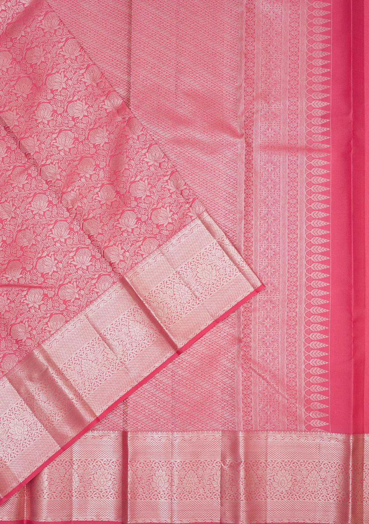 Pink Zariwork Pure Silk Saree-Koskii