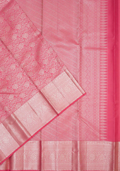 Pink Zariwork Pure Silk Saree-Koskii