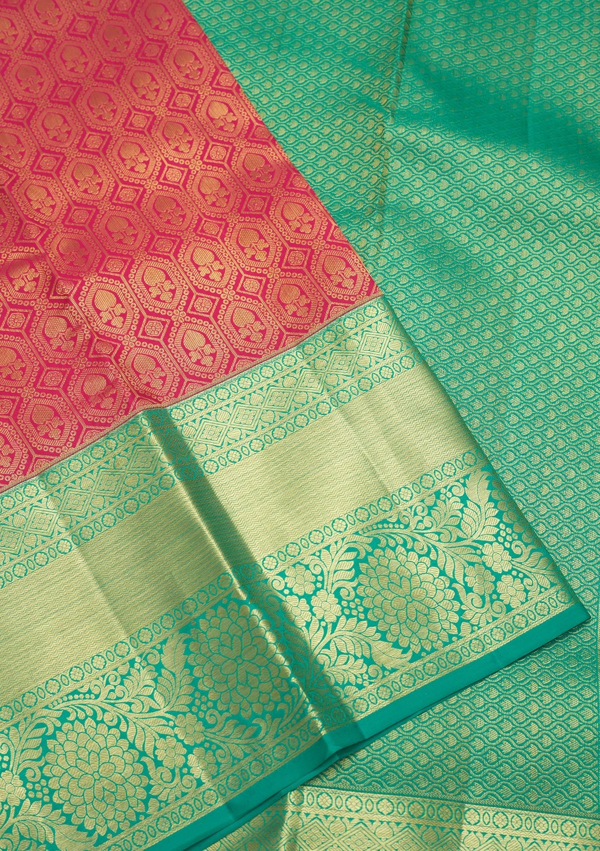 Peach Zariwork Pure Silk Saree-Koskii