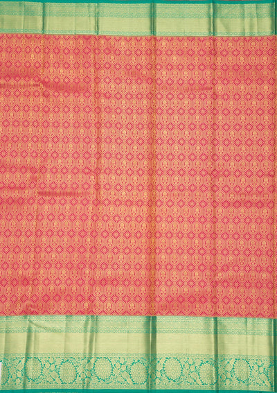 Peach Zariwork Pure Silk Saree-Koskii