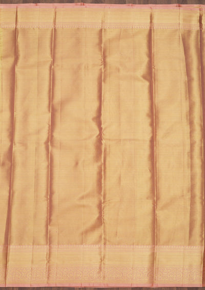 Peach Zariwork Pure Silk Saree-Koskii