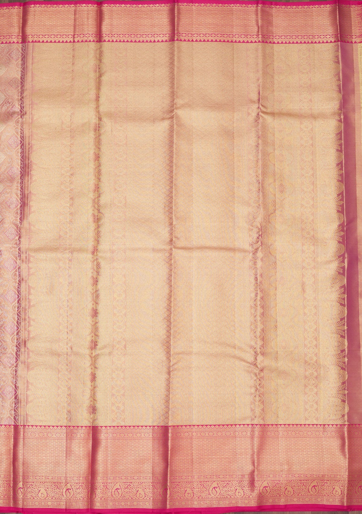 Peach Zariwork Pure Silk Saree-Koskii