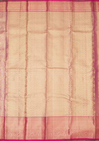 Peach Zariwork Pure Silk Saree-Koskii