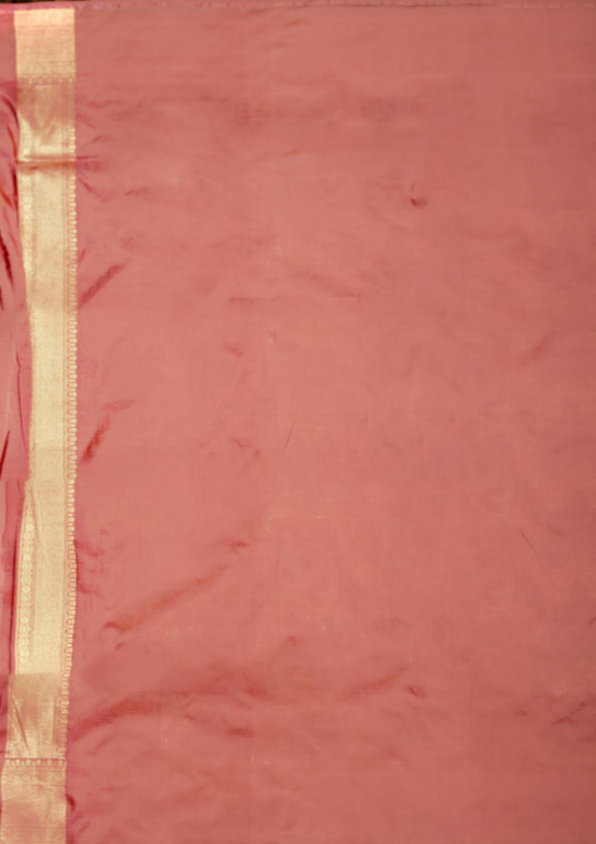 Peach Zariwork Pure Silk Saree-Koskii