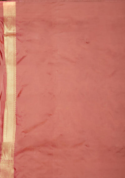 Peach Zariwork Pure Silk Saree-Koskii