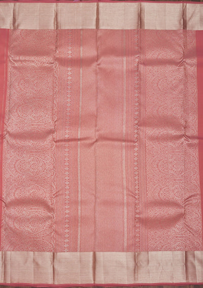 Peach Zariwork Pure Silk Saree-Koskii