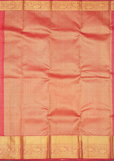 Peach Zariwork Pure Silk Saree-Koskii