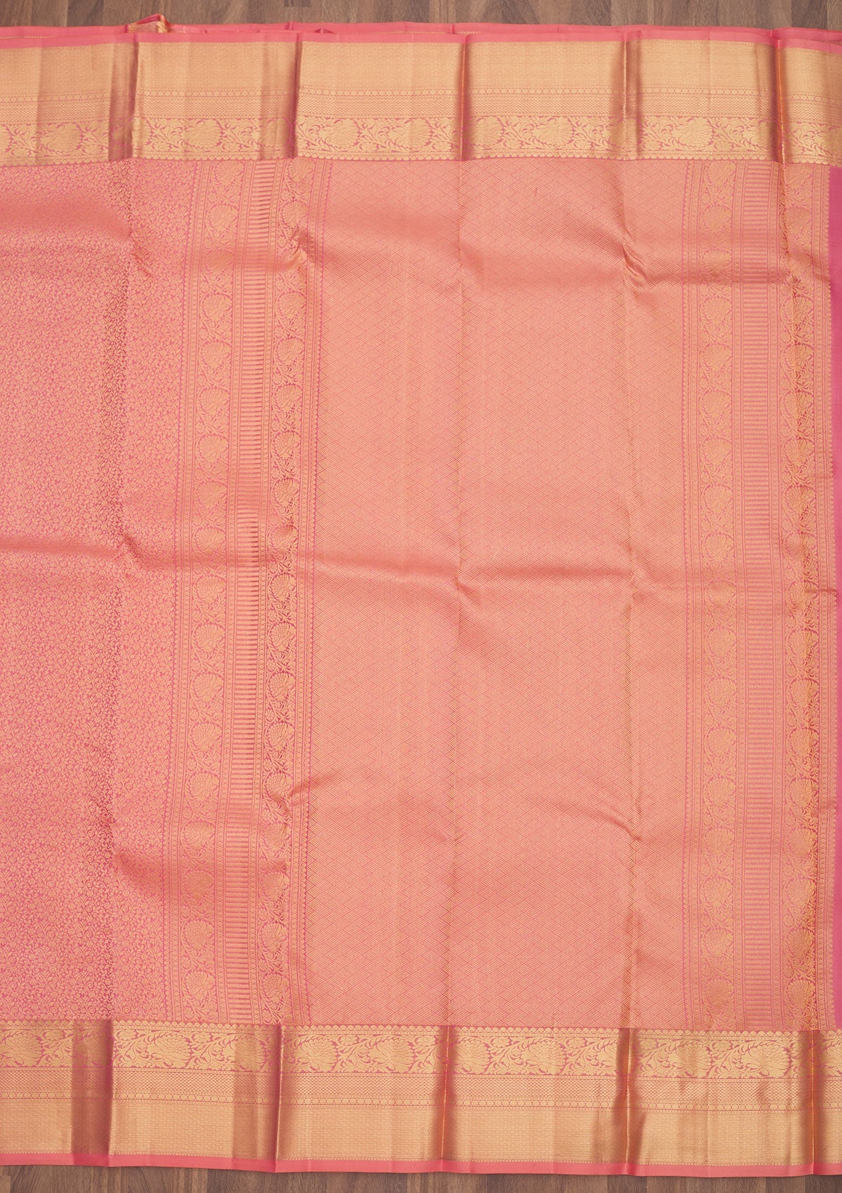 Peach Zariwork Pure Silk Saree-Koskii