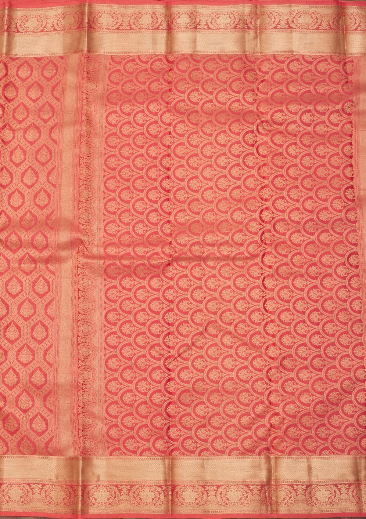 Peach Zariwork Pure Silk Saree