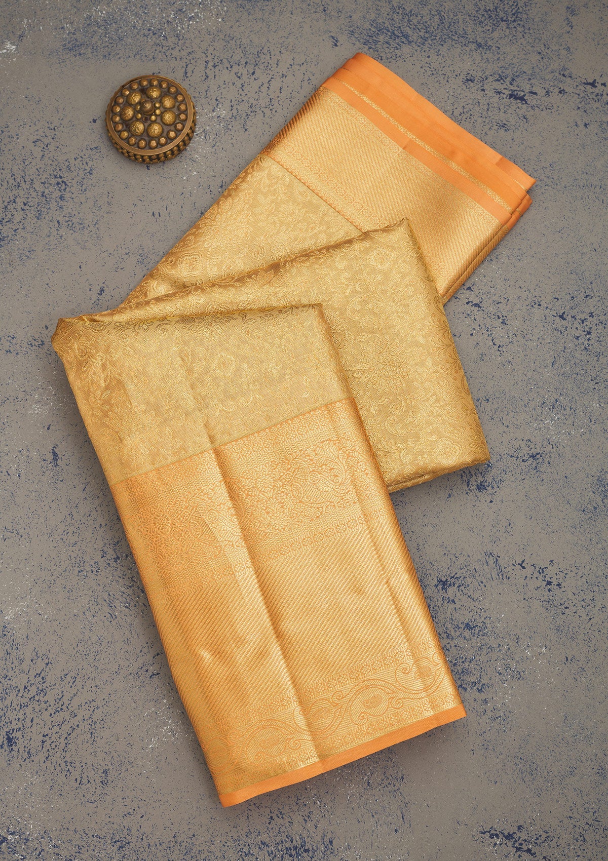 Peach Zariwork Pure Silk Saree-Koskii