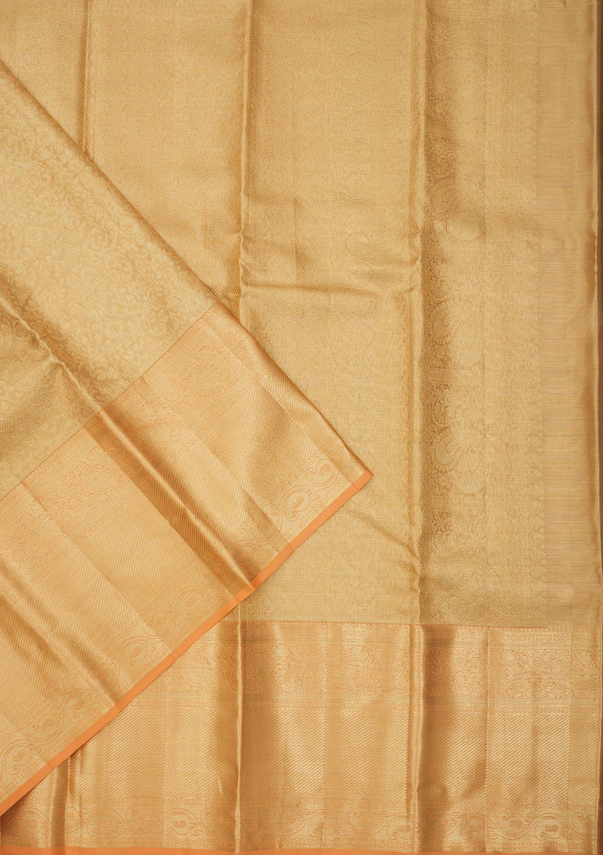 Peach Zariwork Pure Silk Saree-Koskii