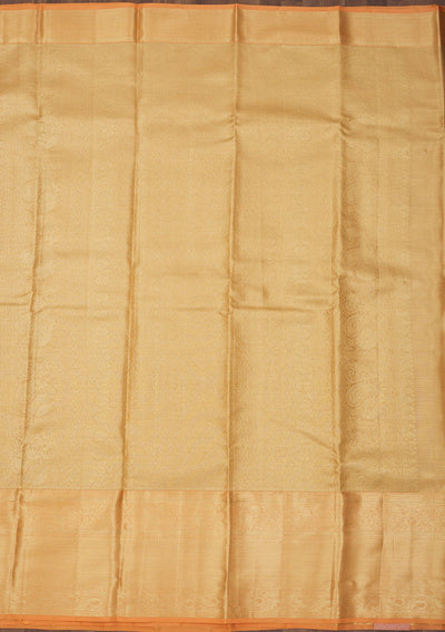 Peach Zariwork Pure Silk Saree-Koskii