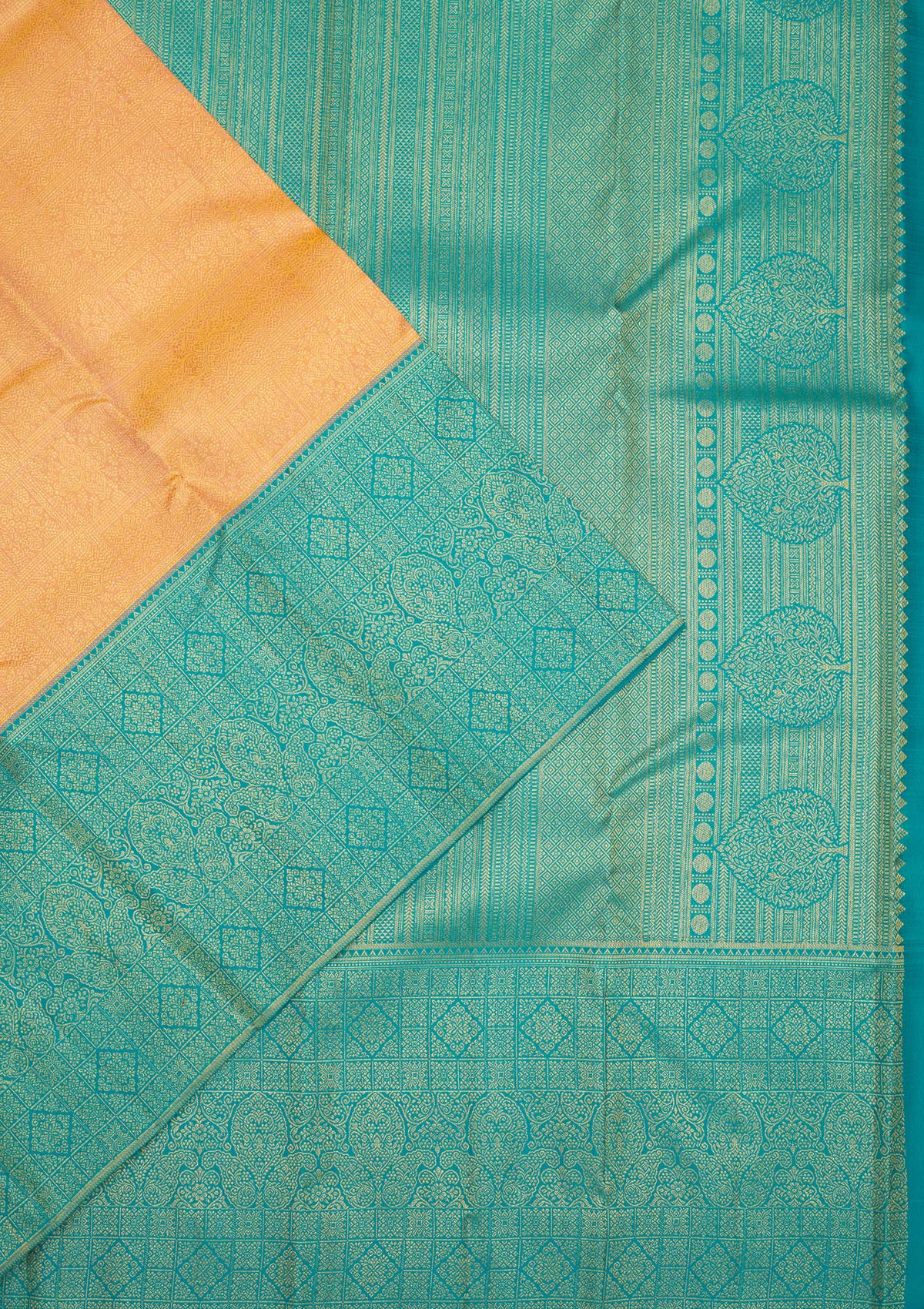 Peach Zariwork Pure Silk Saree