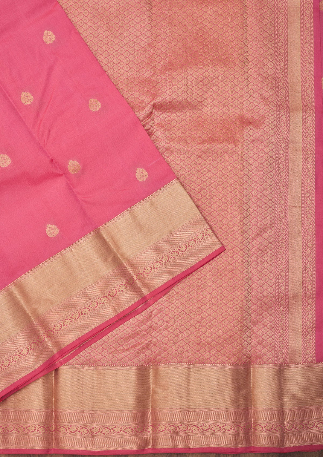 Peach Zariwork Pure Silk Saree