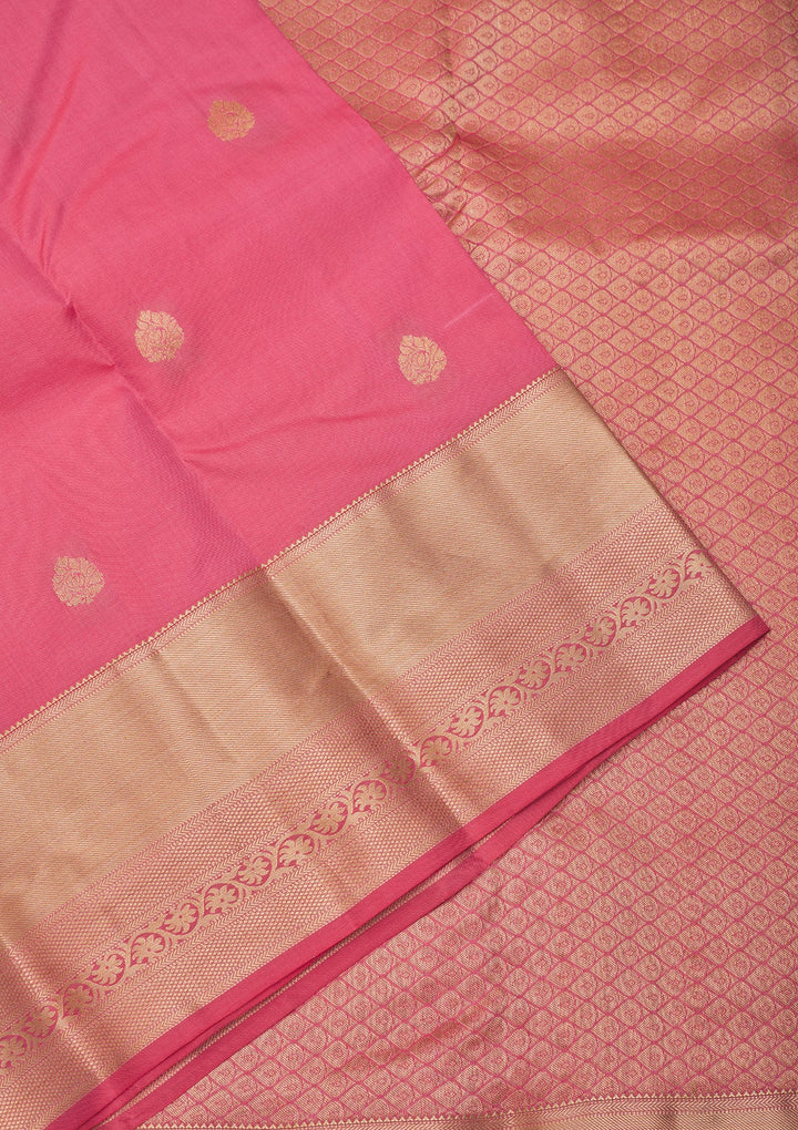 Peach Zariwork Pure Silk Saree