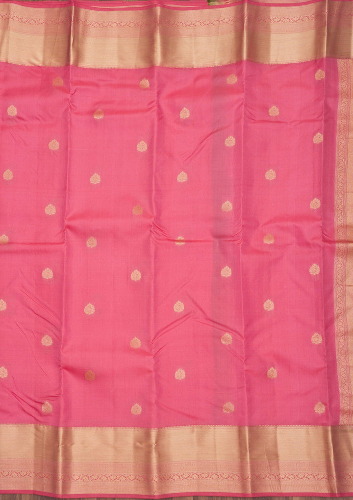 Peach Zariwork Pure Silk Saree