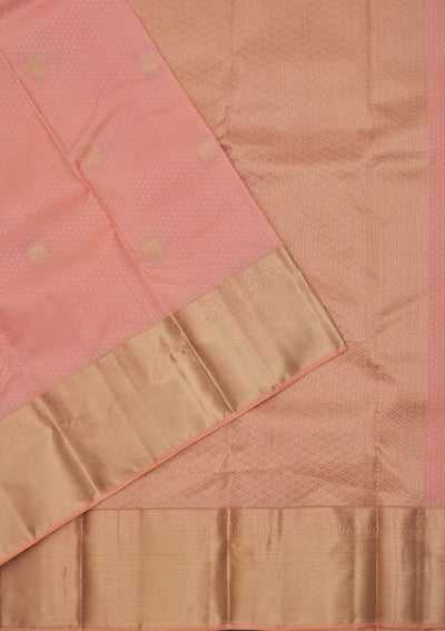 Peach Zariwork Pure Silk Saree