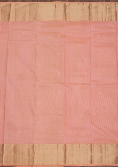 Peach Zariwork Pure Silk Saree