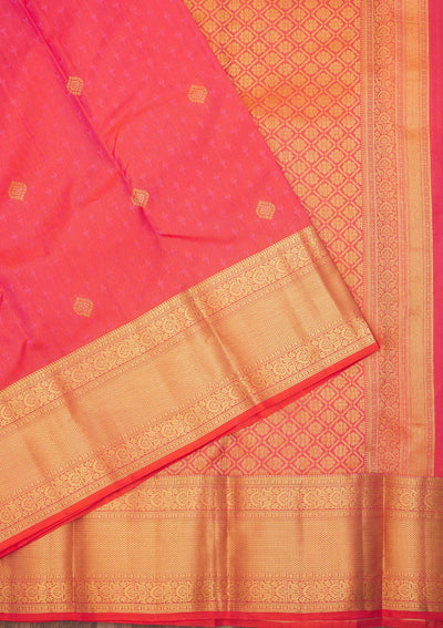 Peach Zariwork Pure Silk Saree