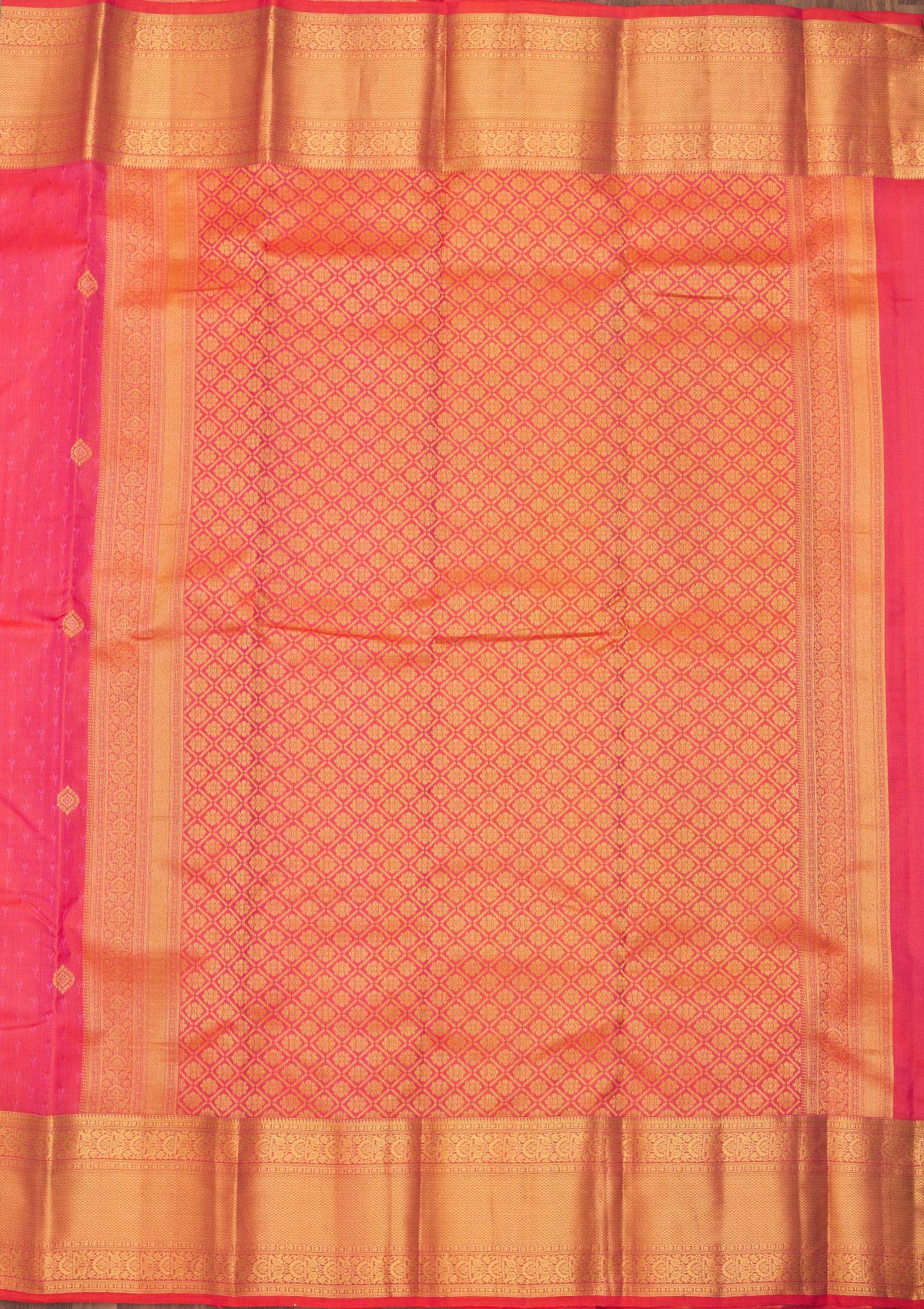 Peach Zariwork Pure Silk Saree