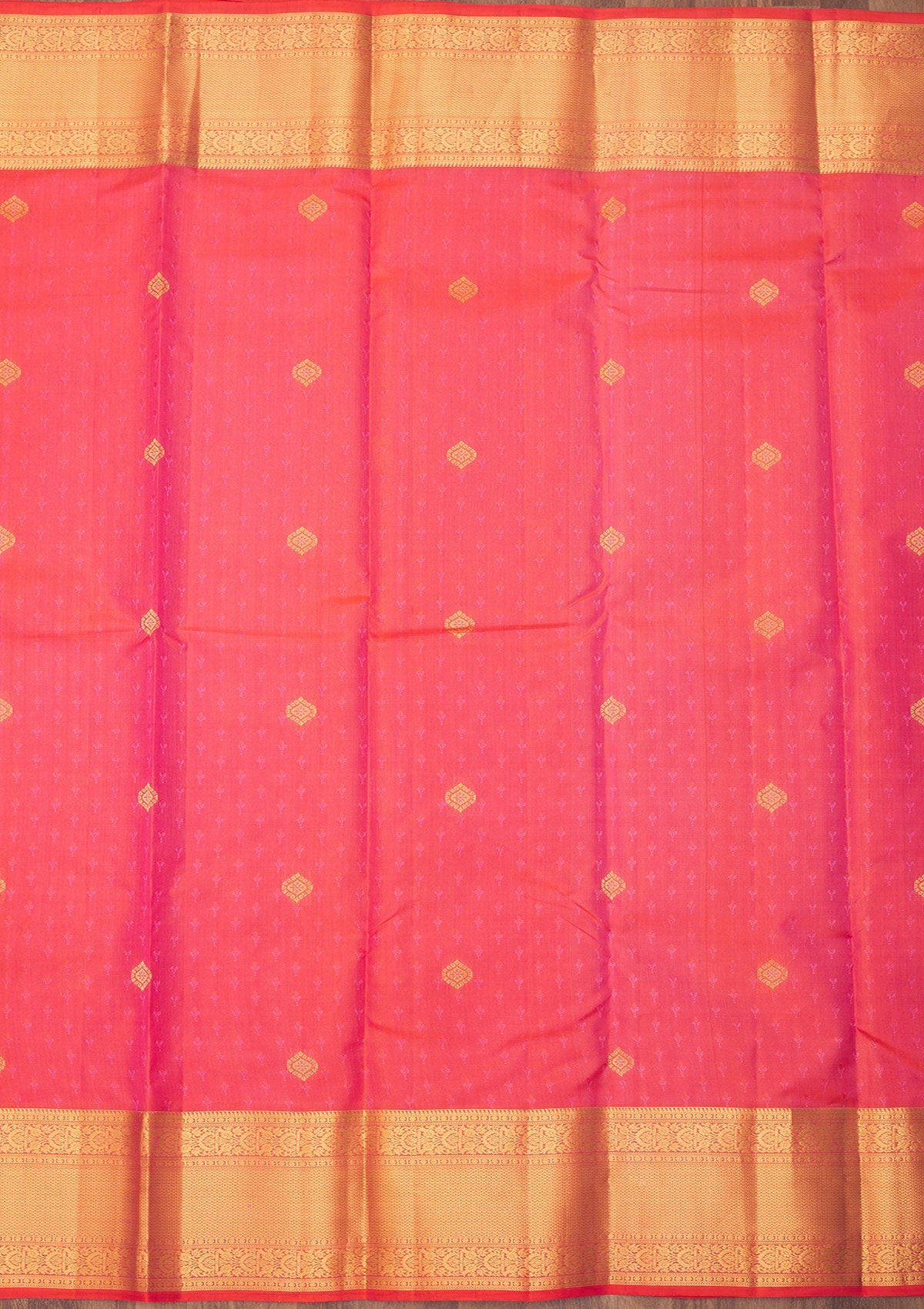 Peach Zariwork Pure Silk Saree