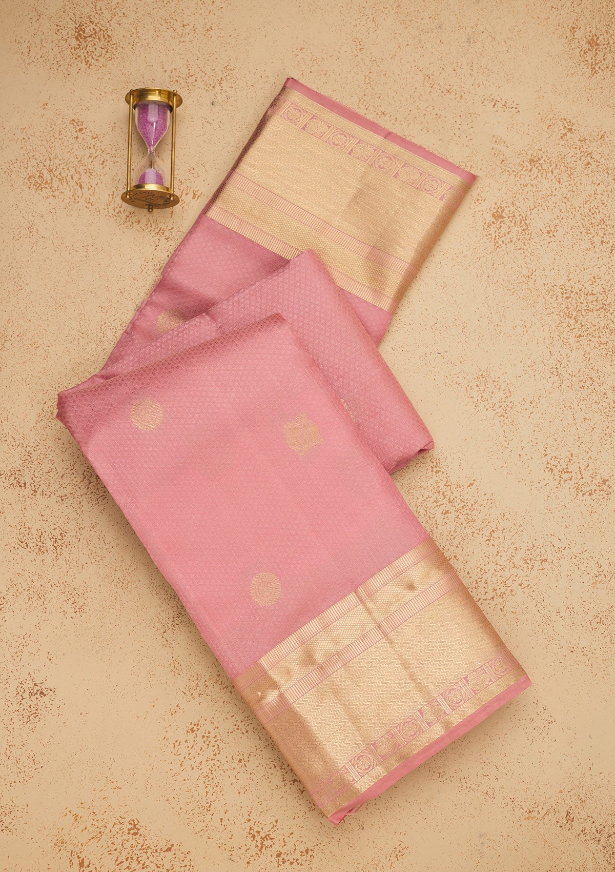 Peach Zariwork Pure Silk Saree-Koskii