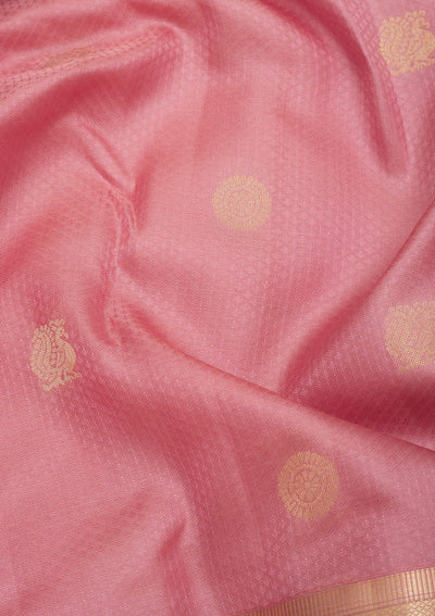 Peach Zariwork Pure Silk Saree