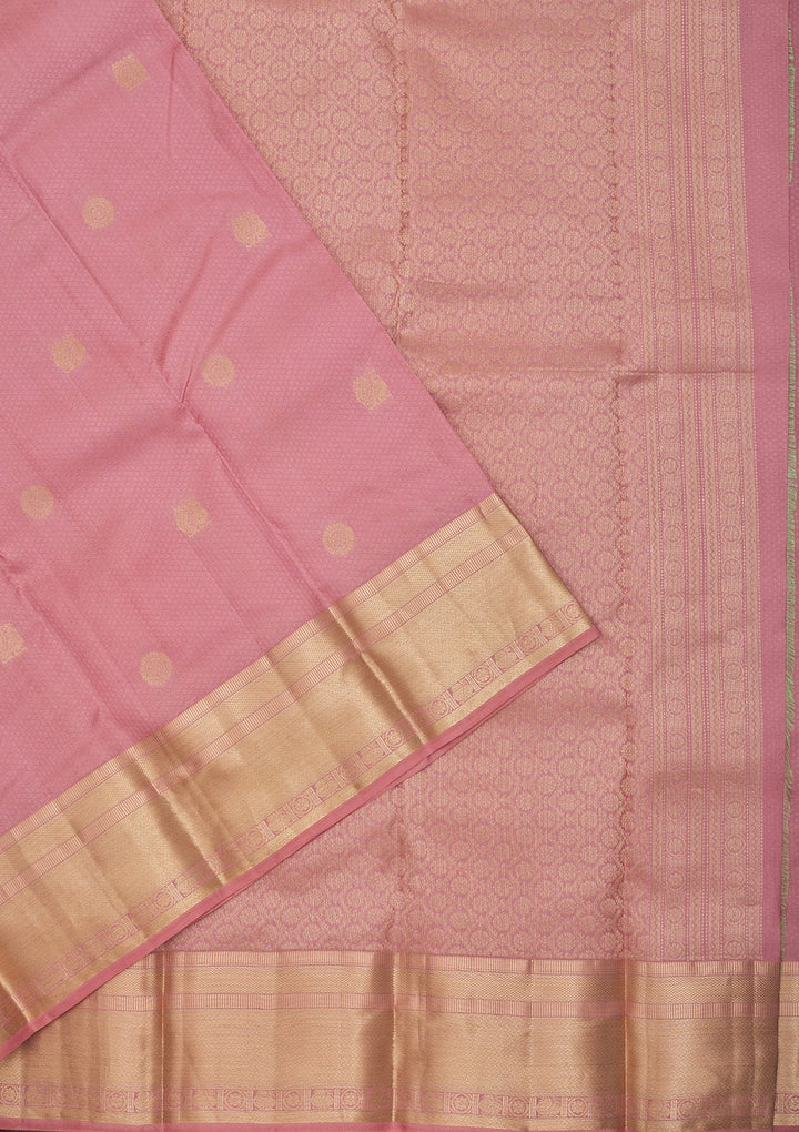 Peach Zariwork Pure Silk Saree