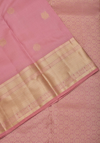 Peach Zariwork Pure Silk Saree