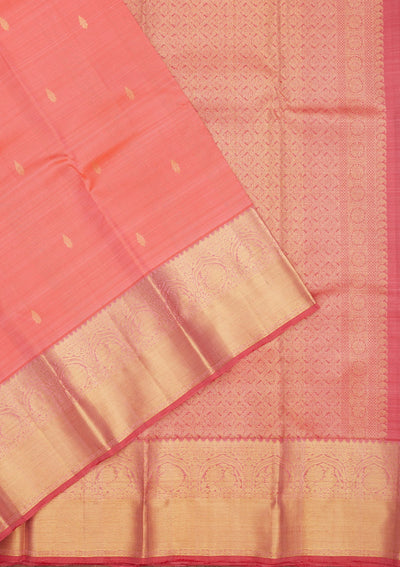 Peach Zariwork Pure Silk Saree